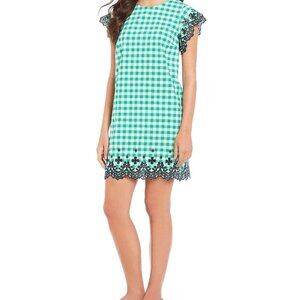 NWT Draper James Dolly Check gingham eyelet green white navy blue dress 4